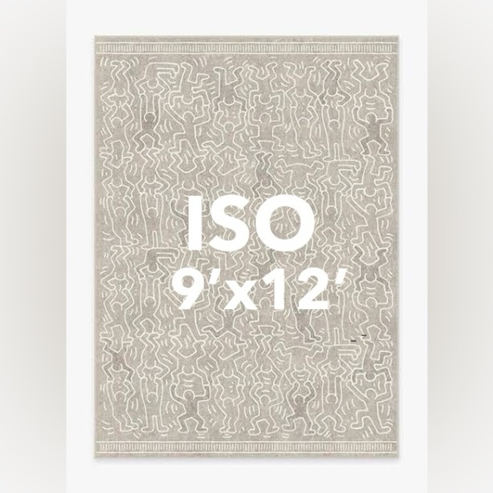 ISO - Keith Haring Ruggable - 9x12’ Ash Grey